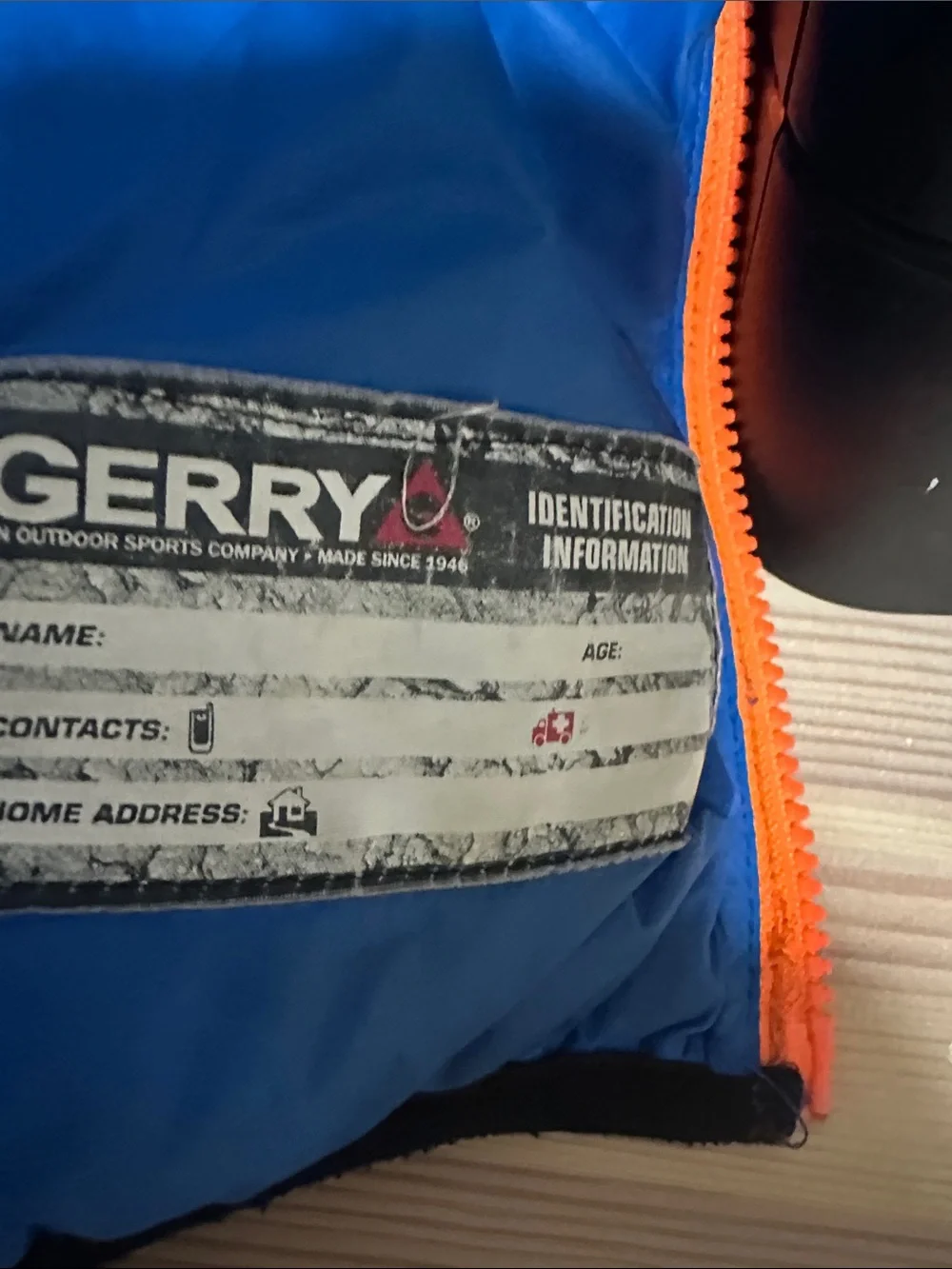 Gerry Weber Kids Blue and Black Puffer Jacket with Orange Zipper